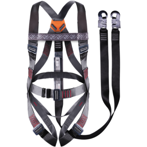 SISI BELTED HARNESS DOUBLE LEG LANYARD WITH SNAP HOOKS