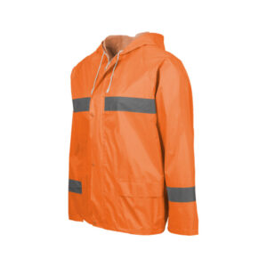 RUBBERIZED HI VIZ REFLECTIVE ORANGE RAINSUIT